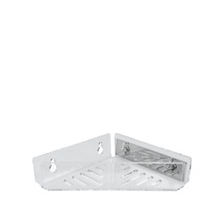 Eckige Duschablage aus transparentem Plexiglas, Wandmontage mit Kleber | Amonn