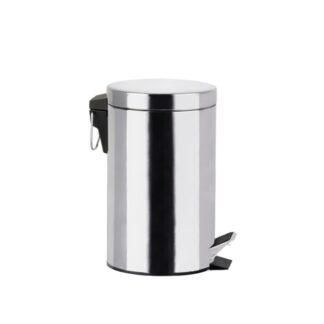 Runder Mülleimer aus glänzendem Edelstahl, 3L | Amonn