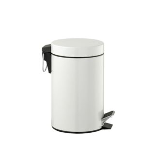 Pattumiera rotonda in metallo bianco, 3L | Amonn