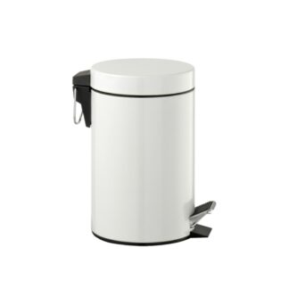 Round white metal dustbin, 5L | Amonn