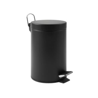 Pattumiera rotonda in metallo nero, 5L | Amonn