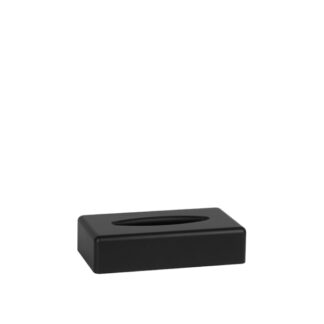 Rechteckiger Kleenexhalter aus mattem schwarz ABS | Amonn
