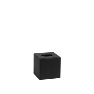 Cubic tissue holder in matt black ABS | Amonn