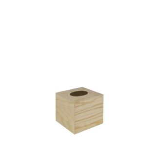 Würfelförmiger Kleenexhalter aus naturfarbenem Eschenholz | Wood Line