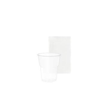 Recyceltes transparentes R-PET-Glas, verpackt, 25 cl - 1000 Stück | Amonn