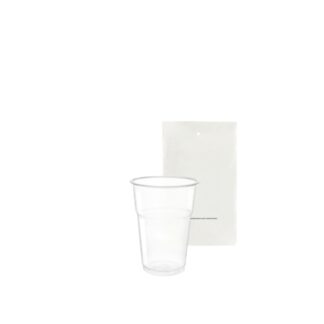 Bicchiere in PLA trasparente biodegradabile e compostabile, imbustato, 25 cl - 200pz | Amonn