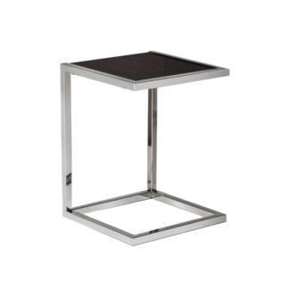 Polished stainless steel bathroom stool and wenge wood seat | Amonn
