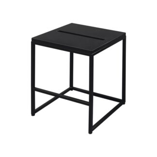 Sgabello bagno in metallo nero | Neliö-