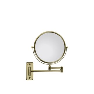 Specchio ingranditore bifacciale in ottone dorato  - Ø20cm | Amonn