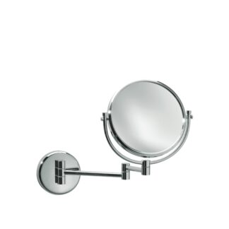 Double-sided magnifying mirror in chrome-plated brass - Ø22cm | Amonn