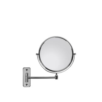 Double-sided magnifying mirror in chrome-plated brass - Ø20cm | Amonn