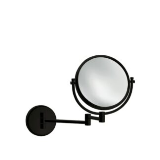 Double-sided magnifying mirror in black brass - Ø22cm | Amonn