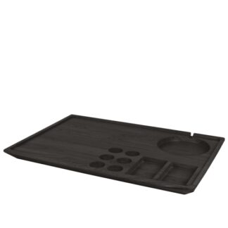 Black wooden base for kettle and coffee machine - 53x36,8xh3cm | Amonn