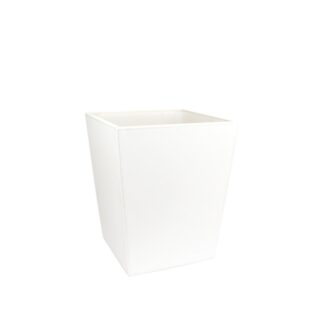 Square bin in white synthetic leather - 6L | Amonn