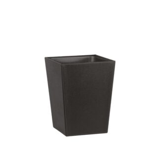 Square bin in balck synthetic leather - 6L | Amonn
