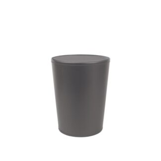 Round bin in gray synthetic leather - 6L | Amonn