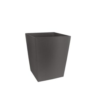 Quadratischer Papierkorb aus grauem Kunstleder - 6L | Amonn
