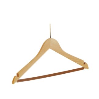 Natural beechwood clothes hanger, goldener pin - 50pcs | Amonn