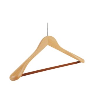 Natural beechwood clothes hanger, chromed pin - 50pcs | Amonn