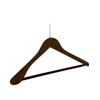 Wengè beechwood clothes hanger, chromed pin - 50pcs | Amonn