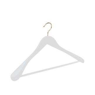 White beechwood clothes hanger, goldener hook - 50pcs | Amonn