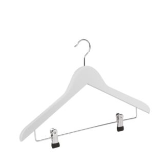 Gruccia in legno di faggio bianco, gancio nichelato - 50pz | Amonn