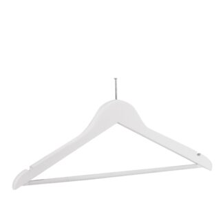 White lotus wood clothes hanger, chromed pin - 50pcs | Amonn