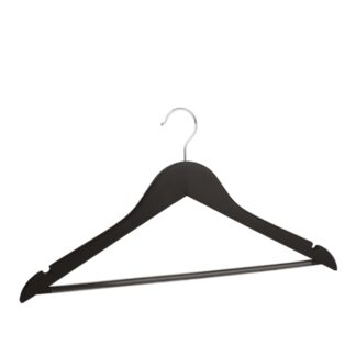 Gruccia in legno di loto nero, gancio nichelato - 50pz | Amonn