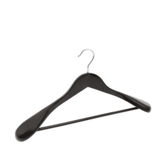 Gruccia in legno di loto nero, gancio nichelato - 50pz | Amonn