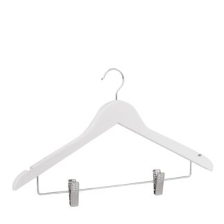 Gruccia in legno di loto bianco, gancio nichelato - 50pz | Amonn