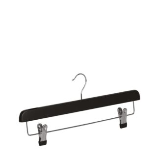 Portagonne/portapantaloni in legno di loto nero, gancio nichelato - 100pz | Amonn