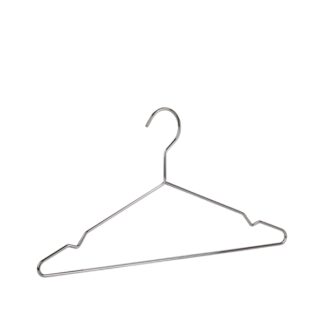 Chromed steel clothes hanger with hook - 50pcs | Amonn