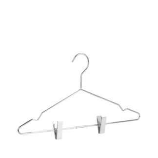 Chromed steel clothes hanger with hook and adjustable clips - 50pcs | Amonn