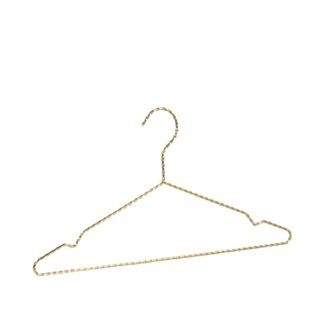 Braided golden steel clothes hanger with hook - 50pcs | Amonn
