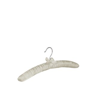 Ivory padded satin clothes hanger, chromed hook - 100pcs | Amonn