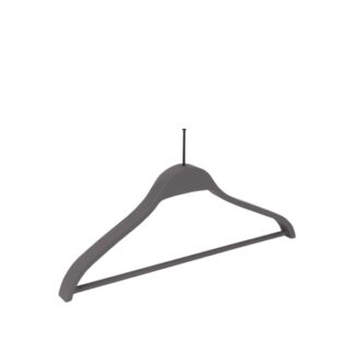 Gruccia in plastica soft touch grigia, chiodo nero - 50pz | Amonn