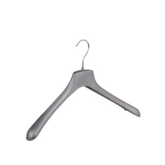 Silver plastic clothes hanger, chromed hook - 120pcs | Amonn
