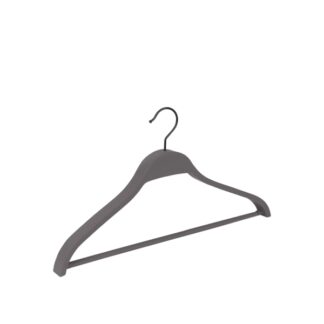 Gruccia in plastica soft touch grigia, gancio nero - 50pz | Amonn