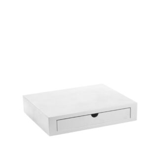 Base per macchina caffè o bollitore elettrico in legno bianco - 30x25xh6cm | Amonn