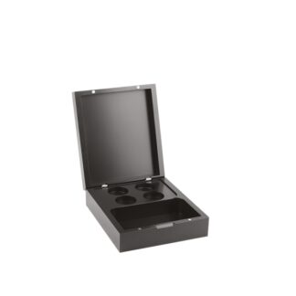 Black acrylic capsule and sachet holder box - 15,7x18xh6cm | Amonn