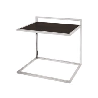 Reggivaligia in acciaio inox lucido legno di faggio color wengè - 60x42xh57cm | Amonn