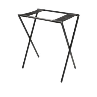 Folding tray rack in black metal - 56,5x37xh66cm | Neliö-