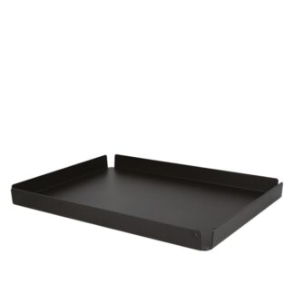 Black aluminium tray - 44.5x35xh3.5cm | Amonn