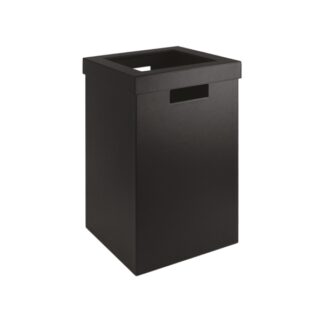 Laundry basket for public areas in black synthetic leather | Amonn