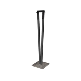 Barrier pole in anthracite painted stainless steel and grey wooden base | Steel Line