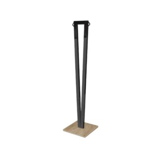 Barrier pole in anthracite painted stainless steel and natural wooden base | Steel Line