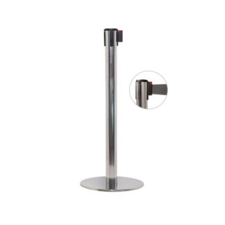 Barrier pole in polished steel and with black strap | Amonn