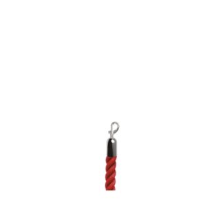 Red rope with chrome-plated karabiners for barrier pole - 2m | Amonn