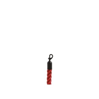 Red rope with black karabiners for barrier pole - 2m | Amonn