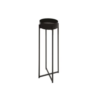Floor stand ashtray in black metal | Neliö-